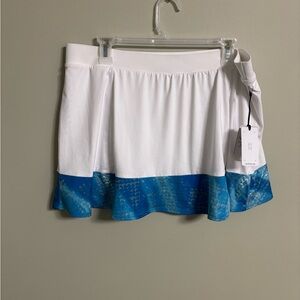 Tail White Blue Sequin Skies Tennis Athletic Skort Flounce Skirt Size XL New